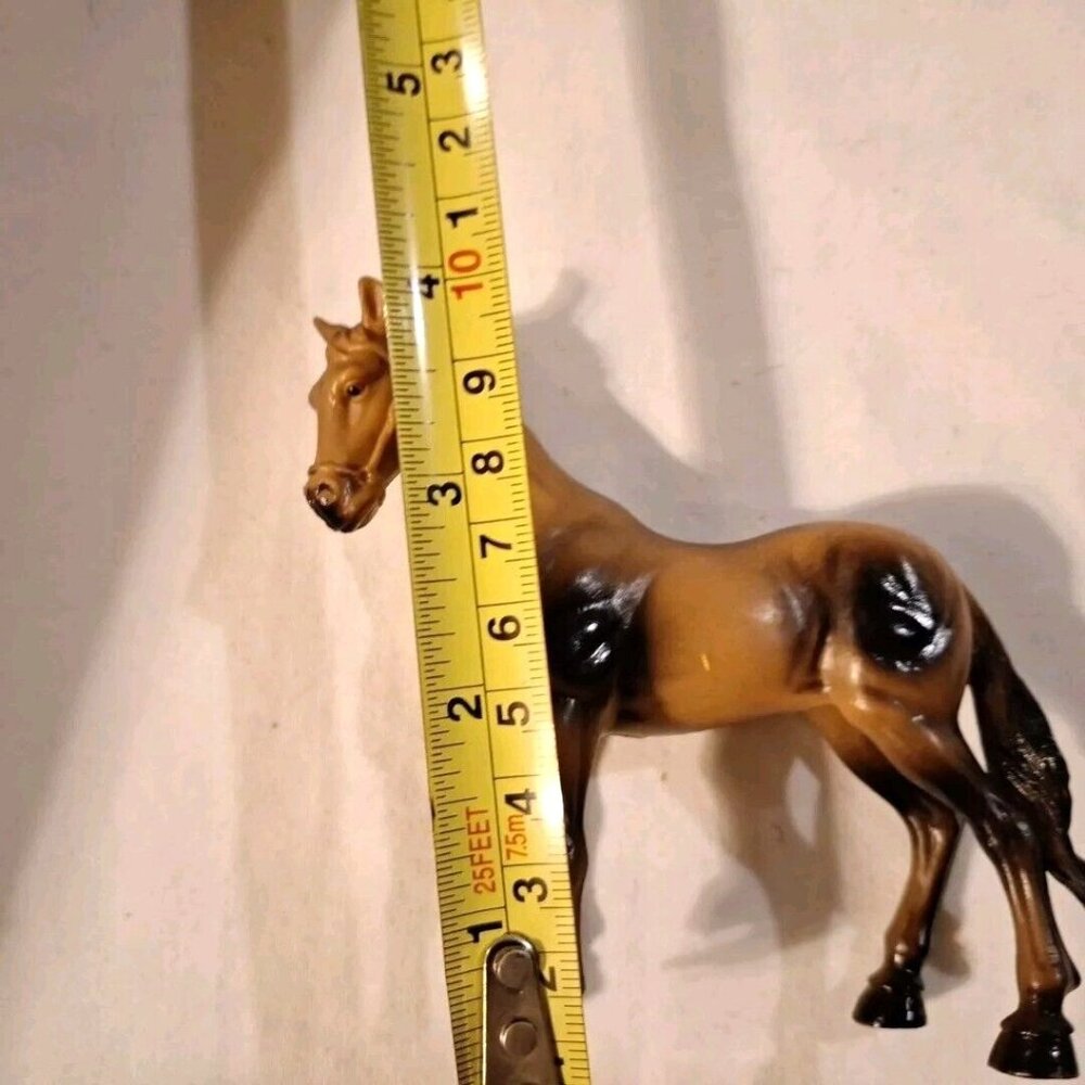 New Ray Hollow Bay Plastic Horse Figure Brown Black Vintage - Picture 8 of 9